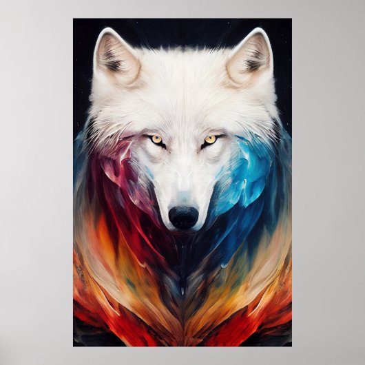 Wolf Witte wolf Dier Ontdekking Avontuur Natuur Poster (Voorkant)