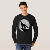 Wolf Wolf Huilende Wolf Maan Wolf T-shirt (Voorkant volledig)
