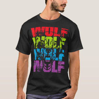 Wolf Wolf Retro Style  T-shirt