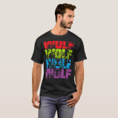 Wolf Wolf Retro Style  T-shirt (Voorkant volledig)