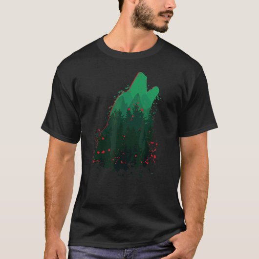 Wolf Wolf Silhouette Wolven Head Predator Wild Ani T-shirt (Voorkant)