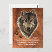 Wolf, Wolven Animal Totem, Natuur Guide Briefkaart (Voorkant / Achterkant)