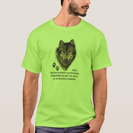 Wolf, Wolven Animal Totem, Natuur Guide T-shirt (Voorkant)