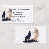 Wolf Wolven Hoofd Logo Dier Huilende Maan Visitekaartje (Voorkant / Achterkant)