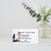 Wolf Wolven Hoofd Logo Dier Huilende Maan Visitekaartje (Staand voorkant)