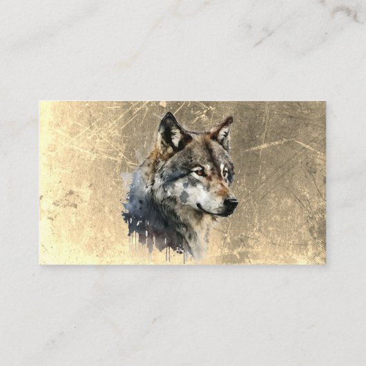 Wolf Wolven Hoofd Logo Dier Wildlife Natuur Visitekaartje (Achterkant)