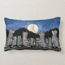Wolf Wolven Huilen bij Moon Night Designer Kussen