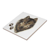 Wolf, Wolven, Natuur, wild, Waterverf Tegeltje (Zijkant)