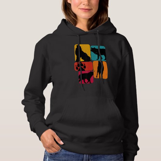 Wolf wolven Retro Design Hoodie (Voorkant)
