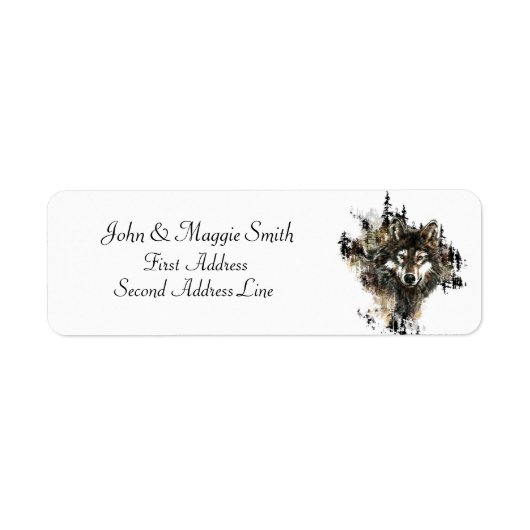 Wolf, Wolven, Wild Animal, Mountain Natuur Etiket (Voorkant)