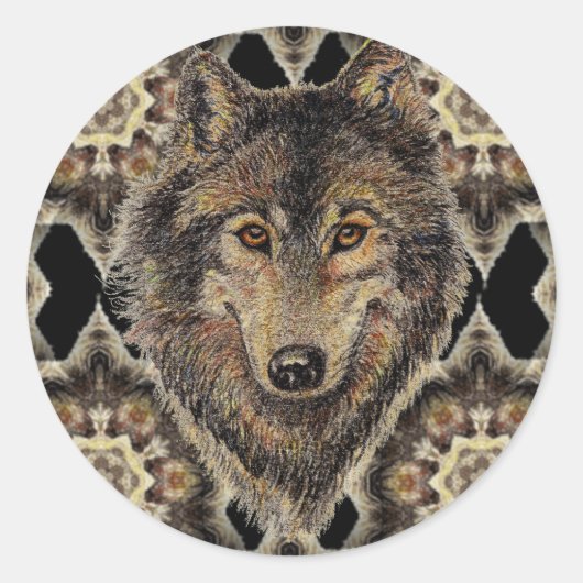 Wolf, Wolven, Wilde Dier, Natuur Ronde Sticker (Voorkant)