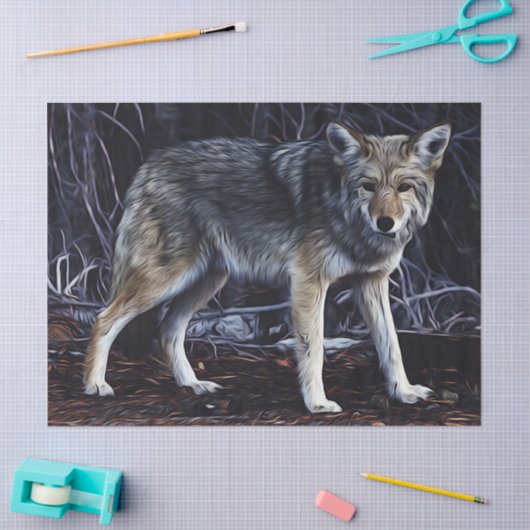 Wolf Wolves Beauful Waterverf-ontkoppeling Tissuepapier (Craft)