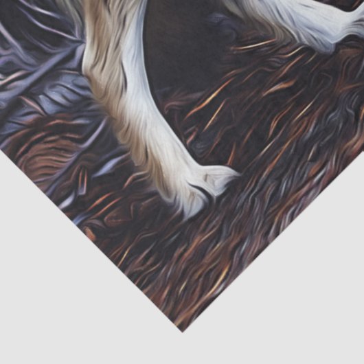 Wolf Wolves Beauful Waterverf-ontkoppeling Tissuepapier (Detail)