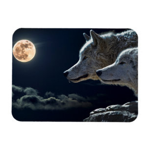 Wolf Wolves Howling bij de Full Moon Fridge Magn Magneet