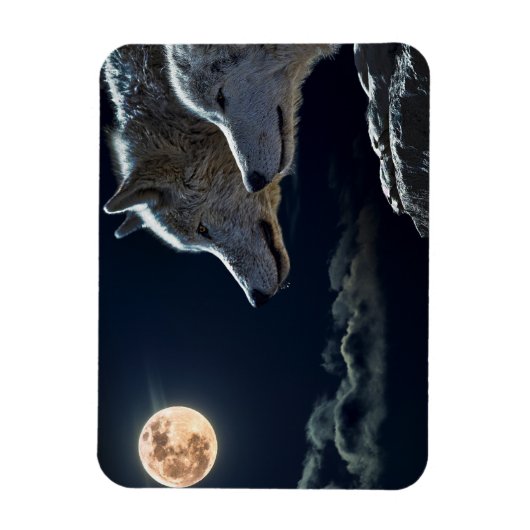 Wolf Wolves Howling bij de Full Moon Fridge Magn Magneet (Verticaal)