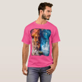 Wolf Wolves Moon Sun Yin Yang Ice Fire Snowy Tropi T-shirt (Voorkant volledig)