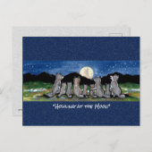Wolf Wolves Moon Whimsical Waterverf Briefkaart (Voorkant / Achterkant)