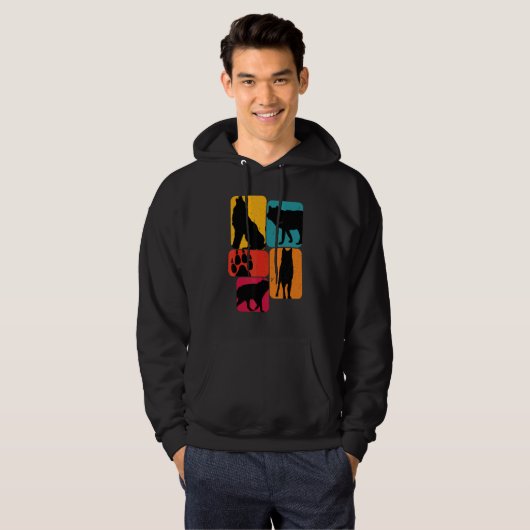 Wolf wolves Retro Design Hoodie (Voorkant volledig)