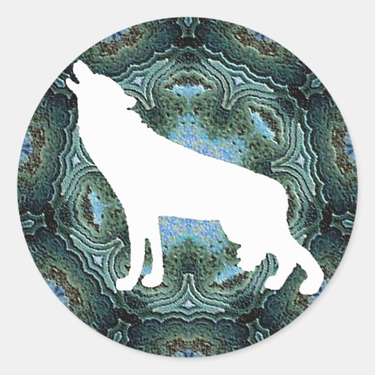 Wolf Wolves Ronde Sticker (Voorkant)