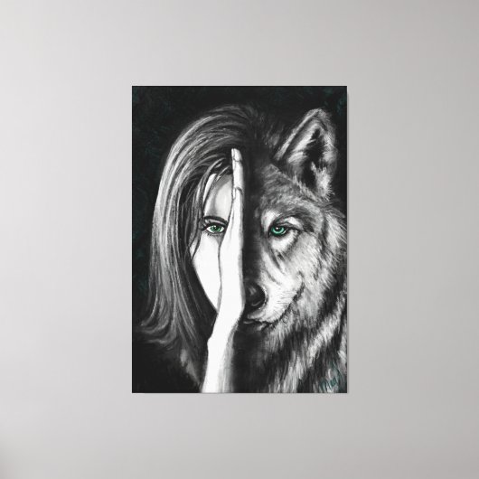 Wolf Woman - Afdrukken met emotion Canvas - Kunst  (Voorkant)