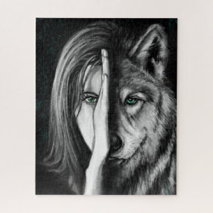 Wolf Woman Jigzaag Puzzle Emotion - Schilderen Legpuzzel