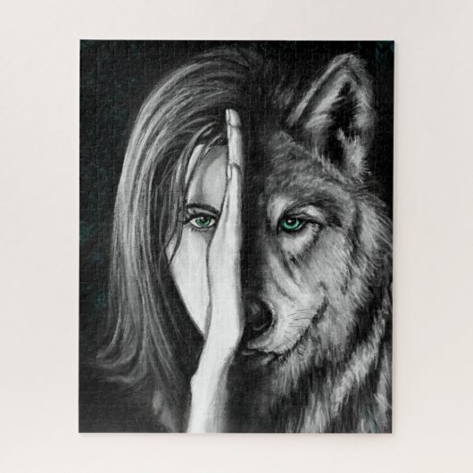 Wolf Woman Jigzaag Puzzle Emotion - Schilderen Legpuzzel (Verticaal)