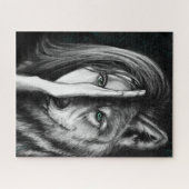 Wolf Woman Jigzaag Puzzle Emotion - Schilderen Legpuzzel (Horizontaal)