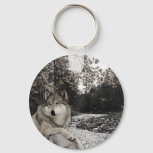 Wolf Woodland Animal Forest Sleutelhanger