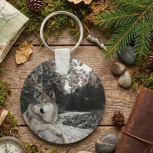 Wolf Woodland Animal Forest Sleutelhanger