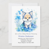 Wolf Woodland Zalig Waterverf Boy Baby shower Kaart (Voorkant)