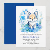 Wolf Woodland Zalig Waterverf Boy Baby shower Kaart (Voorkant / Achterkant)