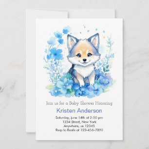 Wolf Woodland Zalig Waterverf Boy Baby shower Kaart