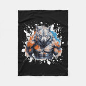 Wolf Workout Gym Fighter Bodybuilder  Fleece Deken (Voorkant)