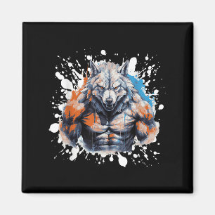 Wolf Workout Gym Vechters Bodybuilder  Magneet