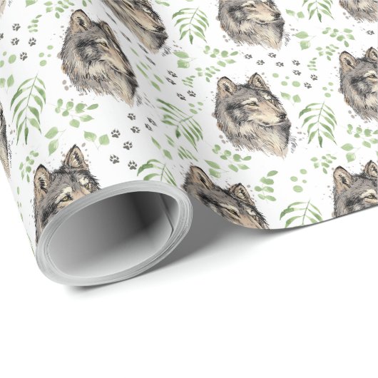 Wolf Wrapping Paper Cadeaupapier (Rol Hoek)