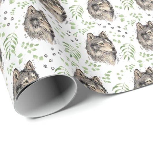 Wolf Wrapping Paper Cadeaupapier (Rol Hoek)