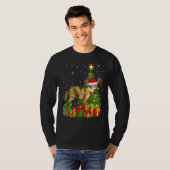 Wolf   Xmas Holiday Santa Wolf Christmas Tree T-shirt (Voorkant volledig)