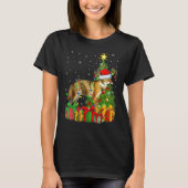 Wolf   Xmas Holiday Santa Wolf Christmas Tree T-shirt (Voorkant)