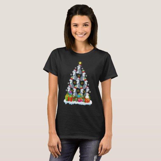 Wolf   Xmas Holiday   Wolf Christmas Tree T-shirt (Voorkant volledig)