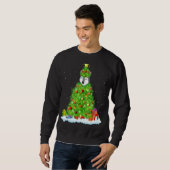 Wolf Xmas Lighting Tree Funny Wolf Kerstmis Trui (Voorkant volledig)