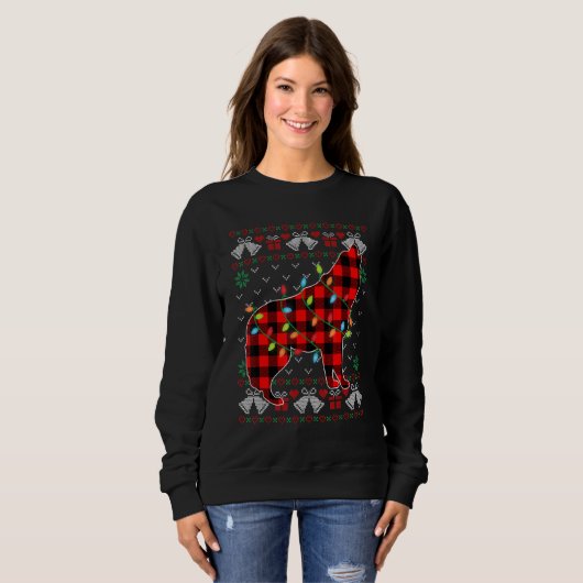Wolf     Xmas Lights Ugly Christmas Sweater (Voorkant volledig)