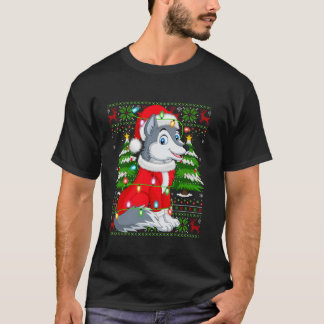 Wolf Xmas Trui Stijl Lelijke Kerstman Wolf Kerstmi T-shirt