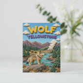 Wolf Yellowstone Valley Modern KlayKoo Briefkaart (Staand voorkant)