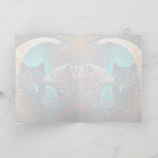 Wolf Yin Yang Grafische Kaart (Binnen)