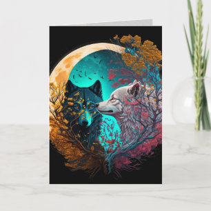 Wolf Yin Yang Grafische Kaart