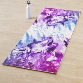 Wolf Yoga Mat - Colorful Wolf Fitness Mat