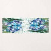 Wolf Yoga Mat | Kleurrijke Waterverf Wolf (Voorkant (horizontaal))