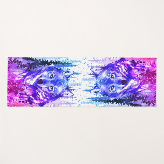 Wolf Yoga Mat - Waterverf Gray Wolf (Voorkant (horizontaal))