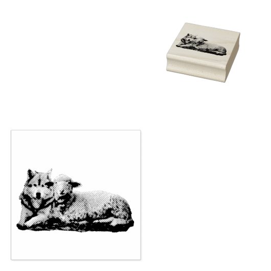 Wolf zal wonen met het lam, Jesaja 11:16 Rubberstempel (Gestempeld)