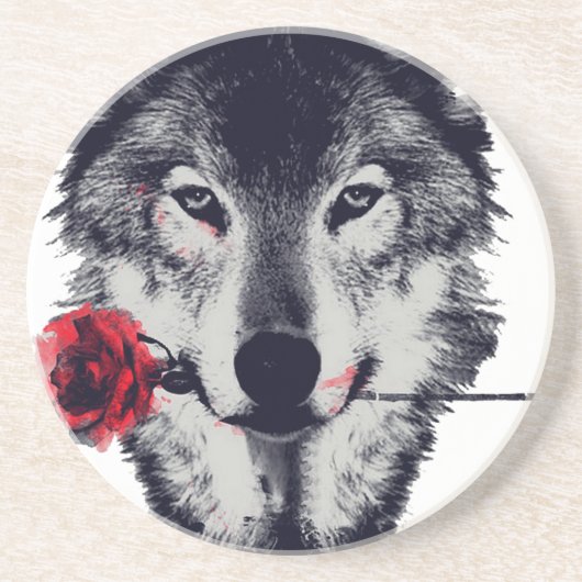 Wolf Zandsteen Onderzetter (Voorkant)